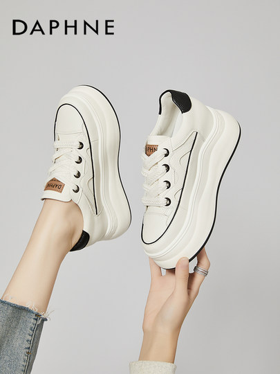 Daphne thick-soled white shoes for women 2026 new spring and autumn versatile height-increasing sports and leisure sneakers for small people