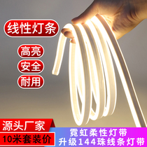 Led neon soft light with outdoor waterproof light bar outdoor door head lighting flexible highlight 220v line light ceiling