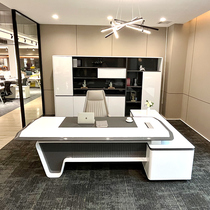 Baking Varnish Desk Advanced Minimalist Modern White Manager General Manager Table President Table Office Furniture Table And Chairs