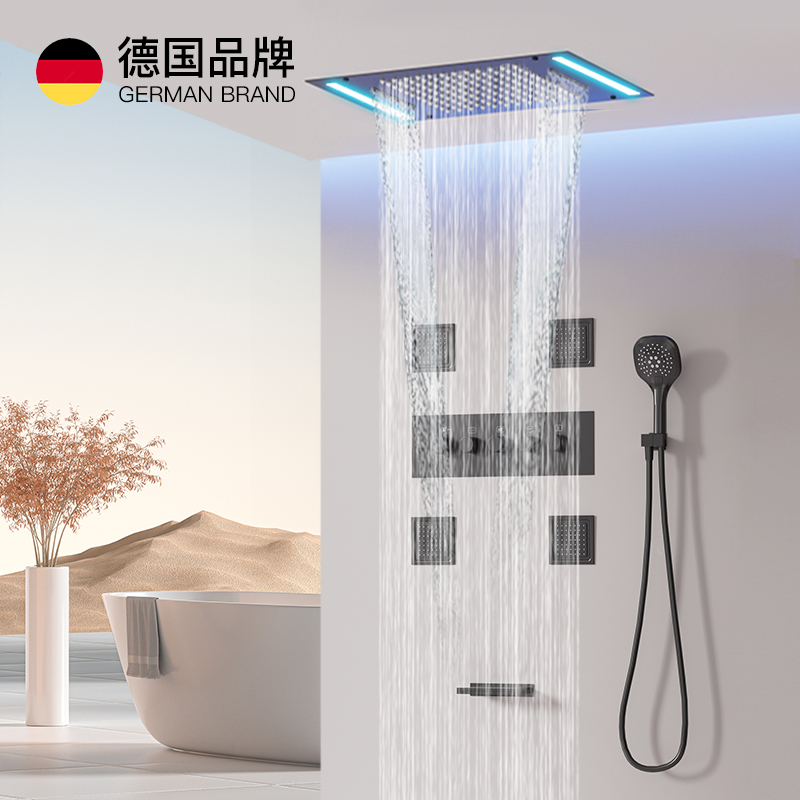 Filorne 627 Concealed Shower Set Ceiling Canopy Waterfall Embedded Hidden Intelligent Constant Temperature Hot Melt White