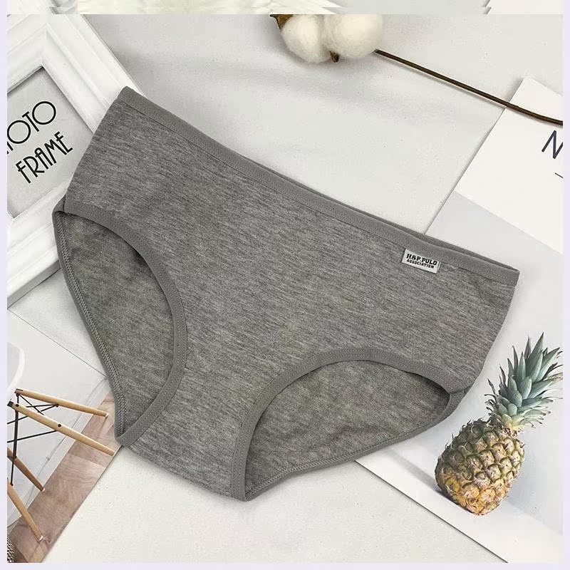 Bà Panties bông Hàn Quốc phiên bản của học sinh trong quần eo khe lớn mã quần tam giác màu đen và trắng xám 3.