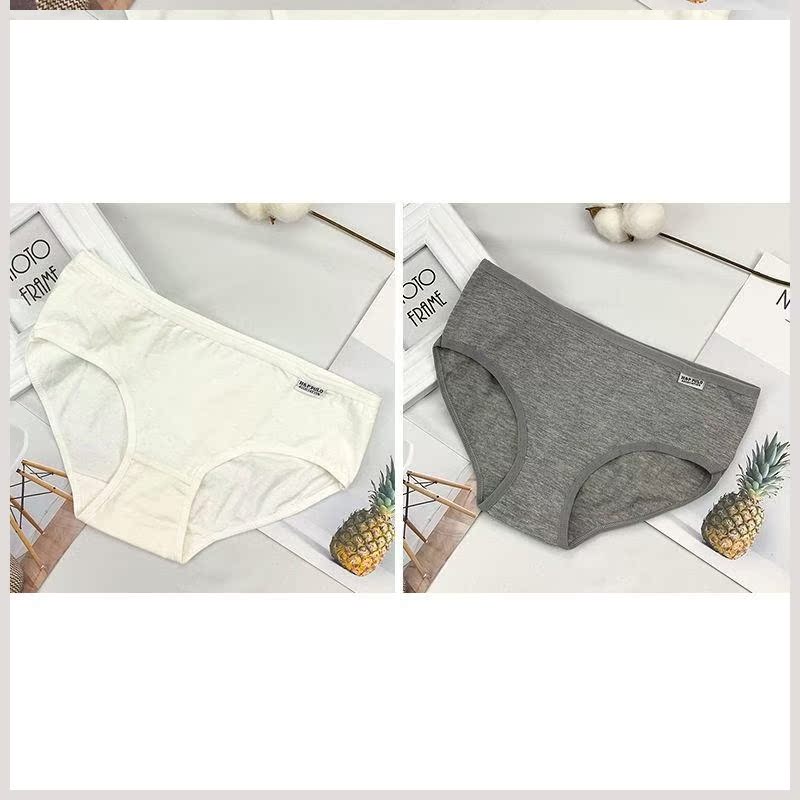 Bà Panties bông Hàn Quốc phiên bản của học sinh trong quần eo khe lớn mã quần tam giác màu đen và trắng xám 3.