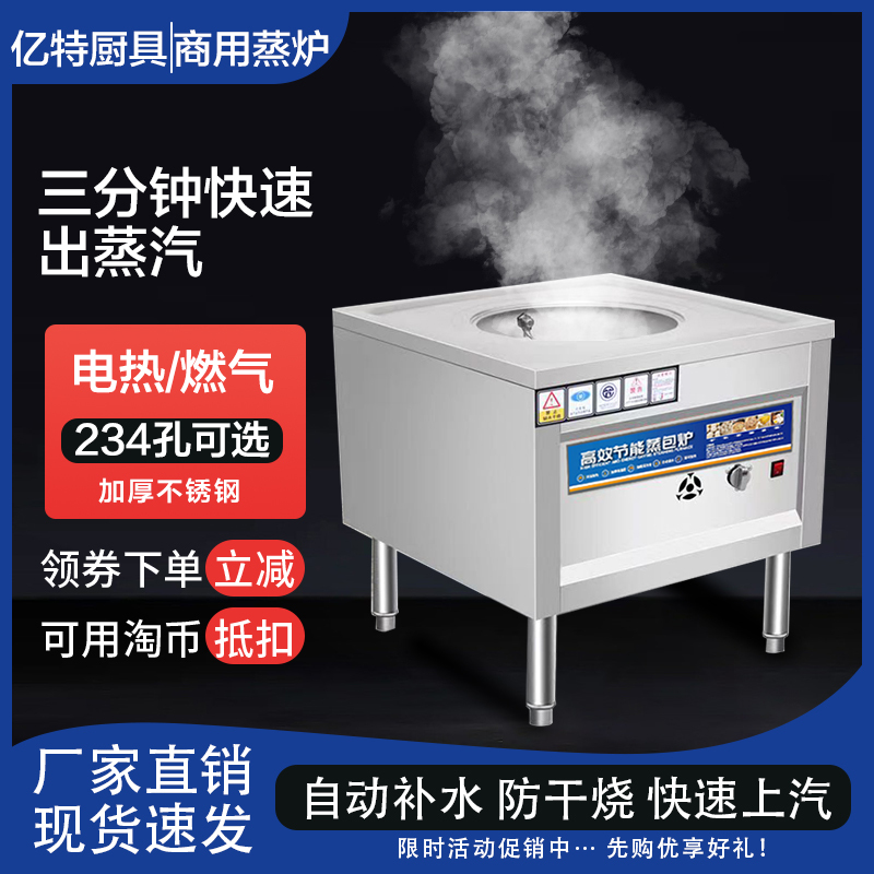 Commercial Electric Steamer for Steamed Buns, Gas Steamer for Xiaolongbao and Steamed Buns, Stall Steamer for Rice Rolls and Wooden Bucket Rice, Electric Steamer, Steam Oven