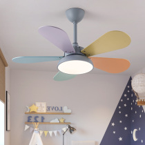 Childrens room bedroom ceiling fan light home dining room living room led silent fan light color macaron fan chandelier