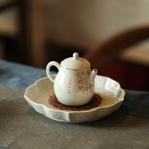 Waishan hidden literati leisurely a happy pot Jingdezhen hand-painted ceramic teapot single pot
