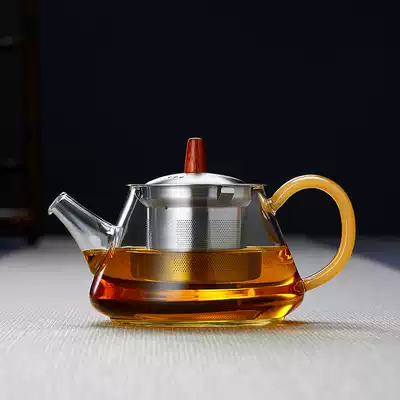 Wu Jin household small glass teapot high temperature thick tea water separation inner tank filter bubble teapot single pot