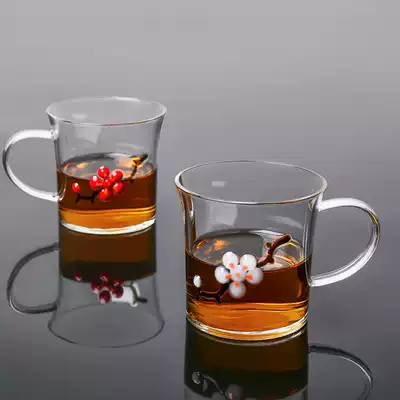 Wu Jin Xinyu heat-resistant glass teacup small cup small plum blossom Cup transparent band to the Master Cup Kung Fu Tea Set list