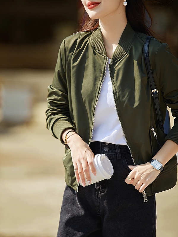 European Style Baseball Jacket for Women, 2026 Spring and Autumn New Popular Short Bomber Jacket for Petite Figures