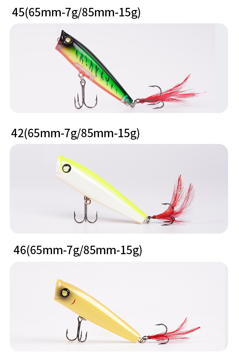 Small Popper Lures Sinking Vibration Baits Bass Trout Fresh Water Fishing Lure