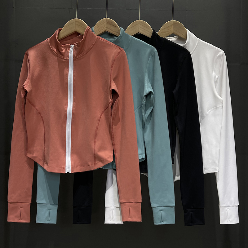 Sports running jacket women's spring and autumn new net red yoga long-sleeved zipper cardigan tight fast-drying thin fitness clothes