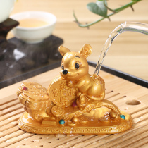 Creative boutique color-changing tea pet lucky mouse ornaments tea tray kung fu tea set tea ceremony accessories accessories tea play pets