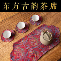 Antique Nanjing Brocade Tea Mat Embroidered Brocade Placemat Anti-scalding Kung Fu Tea Coaster Chinese Style Gifts for Foreigners