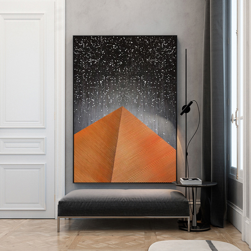 Entrance three-dimensional decorative painting living room entry aisle simple modern starry sky mural large landing modern light luxury painting