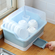 Bowl rack Drain with lid cupboard Simple rental room Kitchen storage rack supplies countertop tableware chopsticks dish box