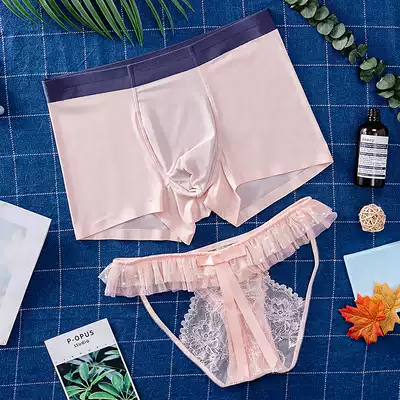 Couple underwear pure cotton cute couple creative cute cotton mid-waist sexy temptation underwear set hot