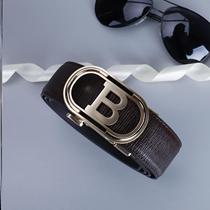 Fashion Men Boutique New Trend Bursting Money Business Casual Belt Golden Dermis 2024