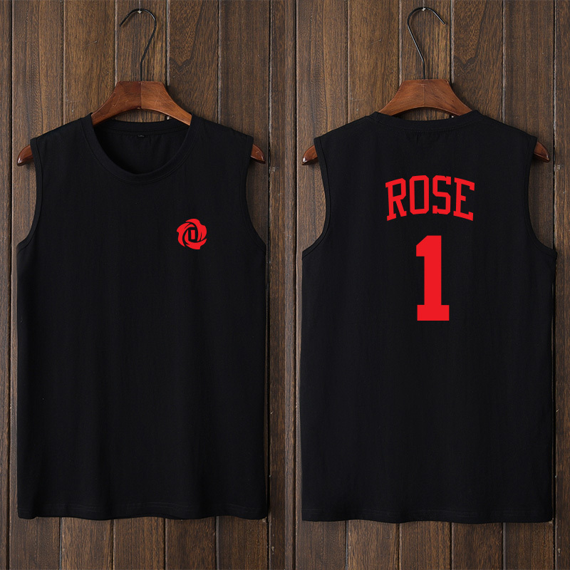 Basketball Star Training Uniform Derrick Rose Tank Top T-Shirt Sleeveless Short-Sleeved Casual Style Clothing Vest for Men and Women