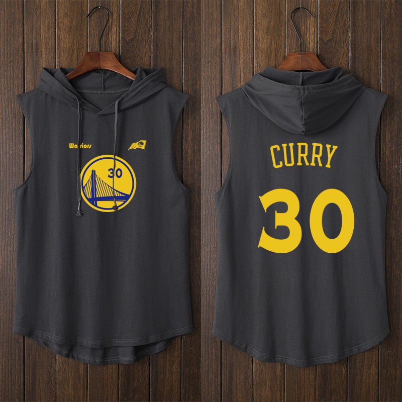 Basketball Warriors Team Jersey Curry American Basketball Training Uniform Hooded Vest T-Shirt Sleeveless Short-Sleeve