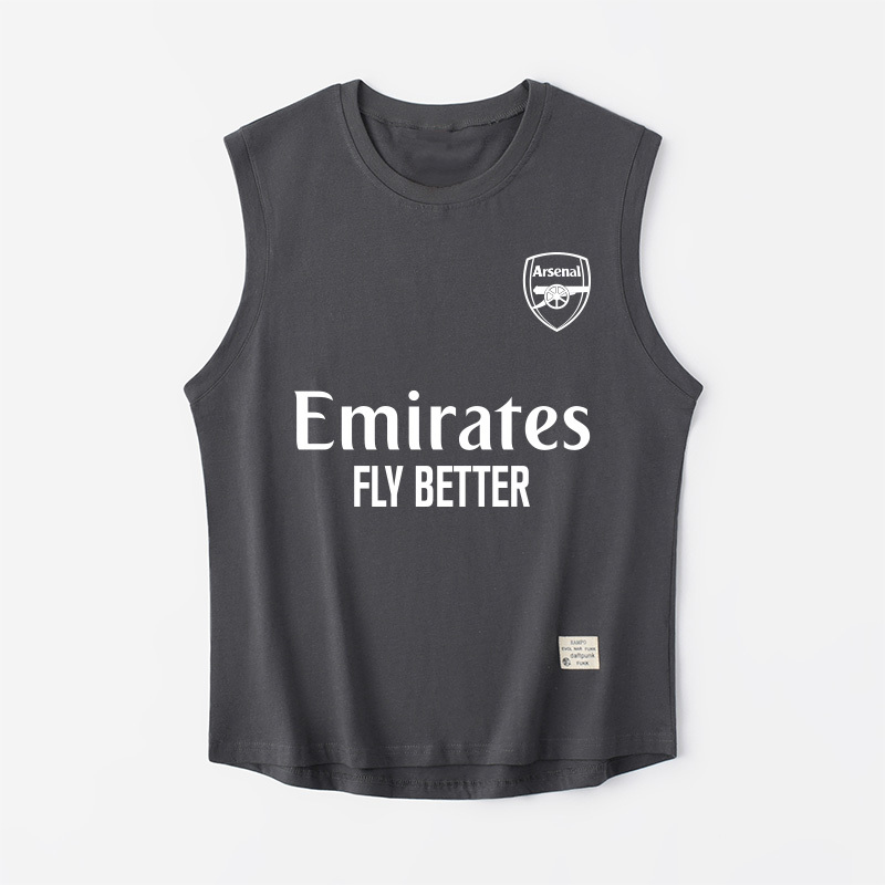 Arsenal Team Uniform Jersey Football Sports Vest T-Shirt Sleeveless Short-Sleeved Fashion Clothing Vest Unisex Crew Neck Loose