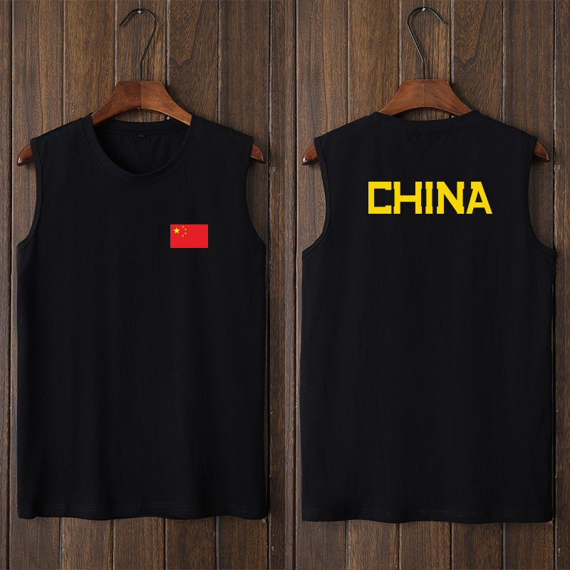 Chinese National Team Training China Basketball Sports Track and Field Team Vest T-Shirt Sleeveless Short-Sleeved Casual Clothing