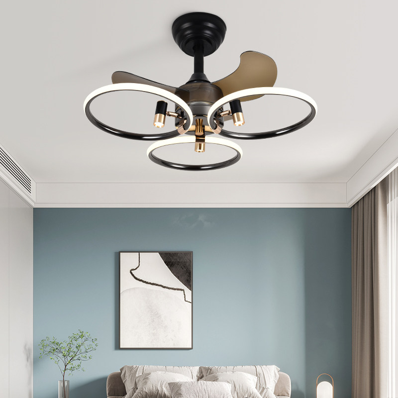 Large Wind Silent Frequency Conversion Ceiling Fan Lamp Integrated Brief Living Room Bedroom Fan Light Restaurant Room Intelligent Luminaire-Taobao
