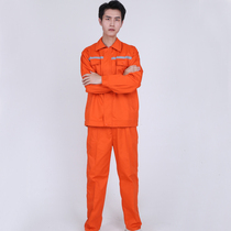 Polyester-cotton long-sleeved spring and autumn work clothes suit HT-1102 general work clothes for railway and highway duty customized according to drawings