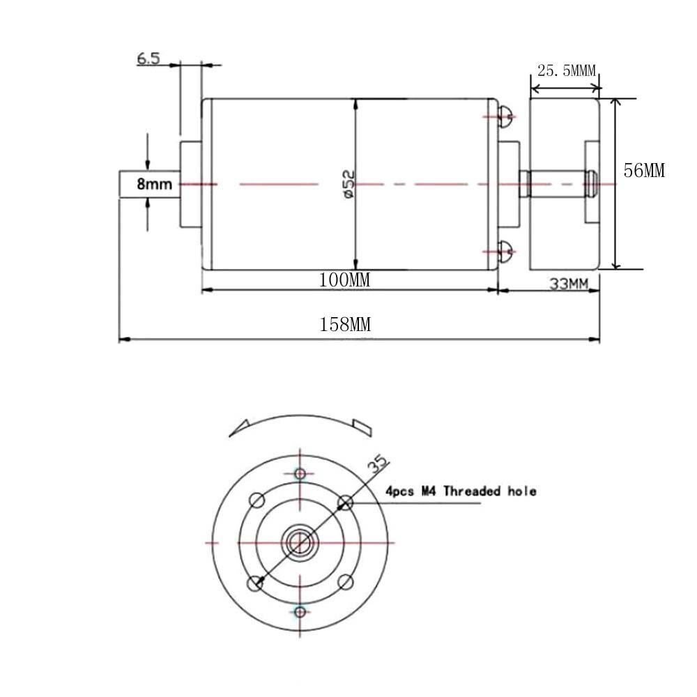 Шпиндель 新款er11 48v 400w有刷高速风冷主轴电机雕刻机 pcb 打磨抛光钻铣 DC motor