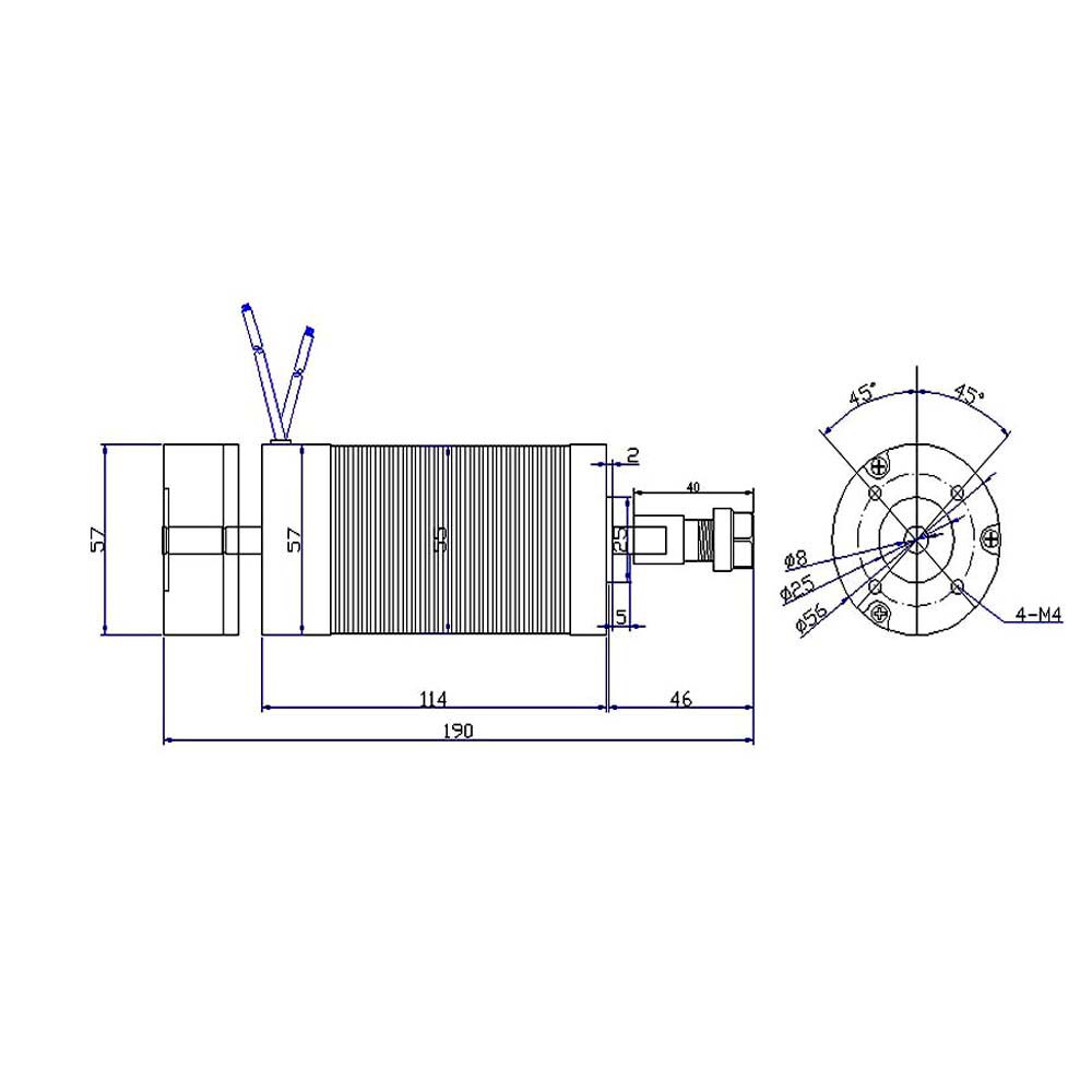 Шпиндель 500w 无刷电机主轴er11直流打磨钻孔高速风冷pcb雕刻佛珠手钻调速 DC motor