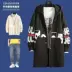 Áo khoác len nam mùa thu đông dài giữa mùa đông và áo khoác nhung dày theo phong cách Hàn Quốc áo khoác nam 2019 mới - Áo gió