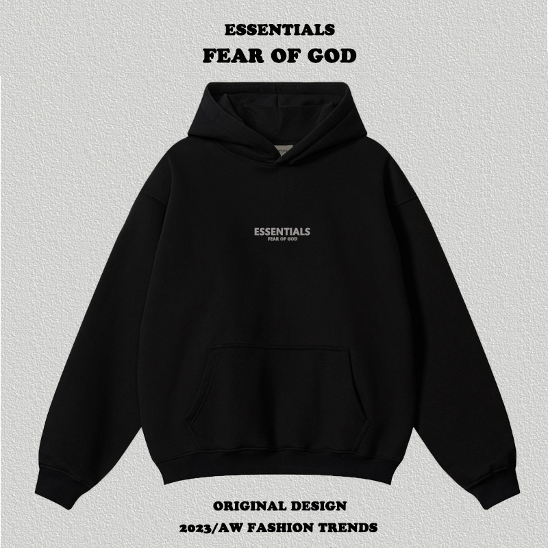 Multi-Line Essentials Small Logo Letter Reflective Print Hoodie Men's Sweatshirt Fog Couple Autumn and Winter