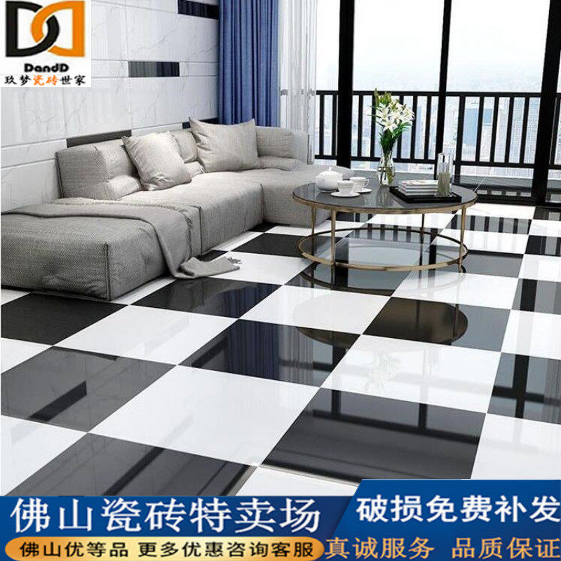 Pure black and white tiles 800x800 fully polished glazed polished glazed tiles featured living room bedroom floor tiles kitchen bathroom wall tiles floor tiles