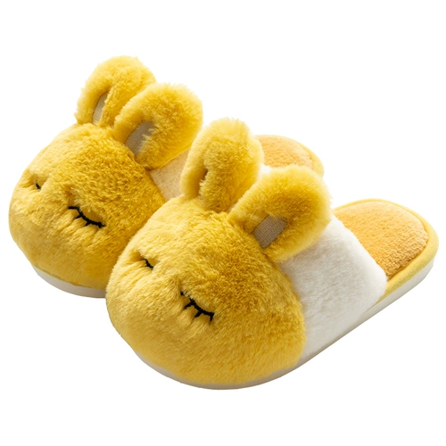 Детские зимние нескользящие милые удерживающие тепло тапочки, семейный стиль