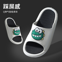 Slippers mens summer tide outdoor wear home thick bottom outdoor non-slip bathroom bathing couple home stepping shit feeling sandals and slippers