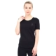 Круглая шея черные короткие рукава