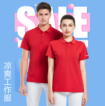 Ice silk cotton lapel polo shirt custom work clothes embroidery T-shirt body blood shirt enterprise cultural shirt printing
