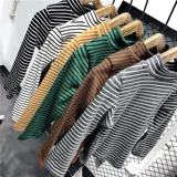 Осенняя футболка для мальчиков, осенний детский базовый приятный телу лонгслив, 2019, в западном стиле, высокий воротник