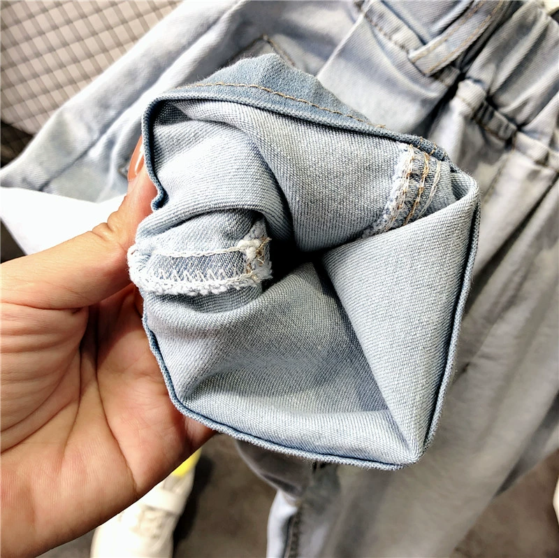 Quần short bé trai denim mặc quần dài mùa hè ở phần lớn trẻ em mỏng của phiên bản Hàn Quốc giản dị của trẻ em khi thủy triều lỏng lẻo - Quần jean