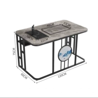 Стол одноместный глянцево-серый с черной рамкой 1,2 метра