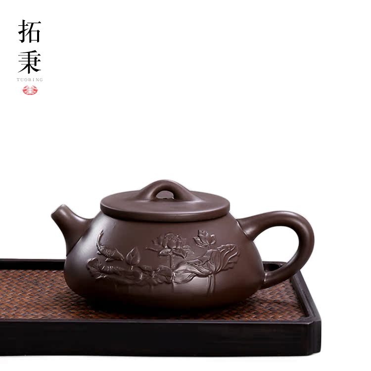 Kung Fu tea tea pot Household Yixing Purple Sand pot Single creative Japanese travel tea maker Filter hand grab pot