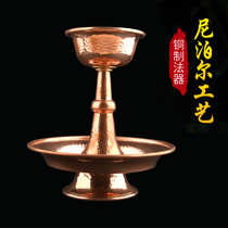 Nepalese handmade Dharma cup Tibetan water supply cup for Buddha pure copper Dharma cup Tibetan Tantric cup