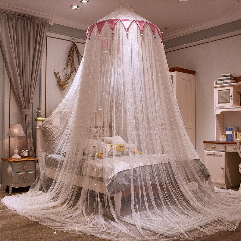 Princess-Style Mosquito Net, Ceiling-Mounted, for Home Use in Summer, 2021 New Model, Hanging Dome-Shaped Children's Floor-Standing Mosquito Net, No Installation Required