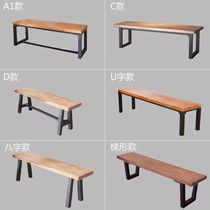 Nordic Iron Art Strip Stools Solid Wood Office Room Benches Benches Casual Home Dining Table And Table Matching Benches