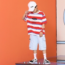 Childrens hip-hop suit Boys hip-hop fashion girl hiphop show clothes Handsome childrens hip-hop clothing