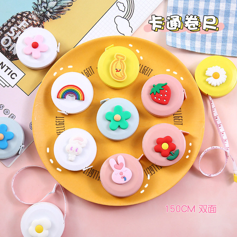 Cartoon mini-tape small feet with ruler cute measure of triple chest hips around waist and perimeter