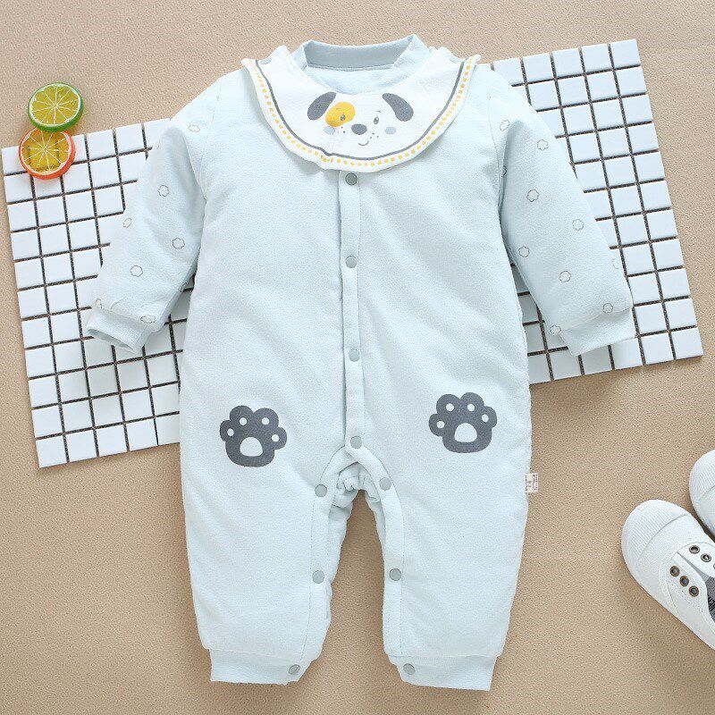 Newborn Baby Clip Cotton Clothing Autumn Winter Clothing Early Birth Baby Warm Conjoined Khaclothes Winter Suit Pure Cotton Clothing Thickened 