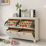 Американский стиль сплошной древесина для обувного шкафа для дома маленькая квартира Ультра -тонкая легкая роскошь вход в дверь шкаф