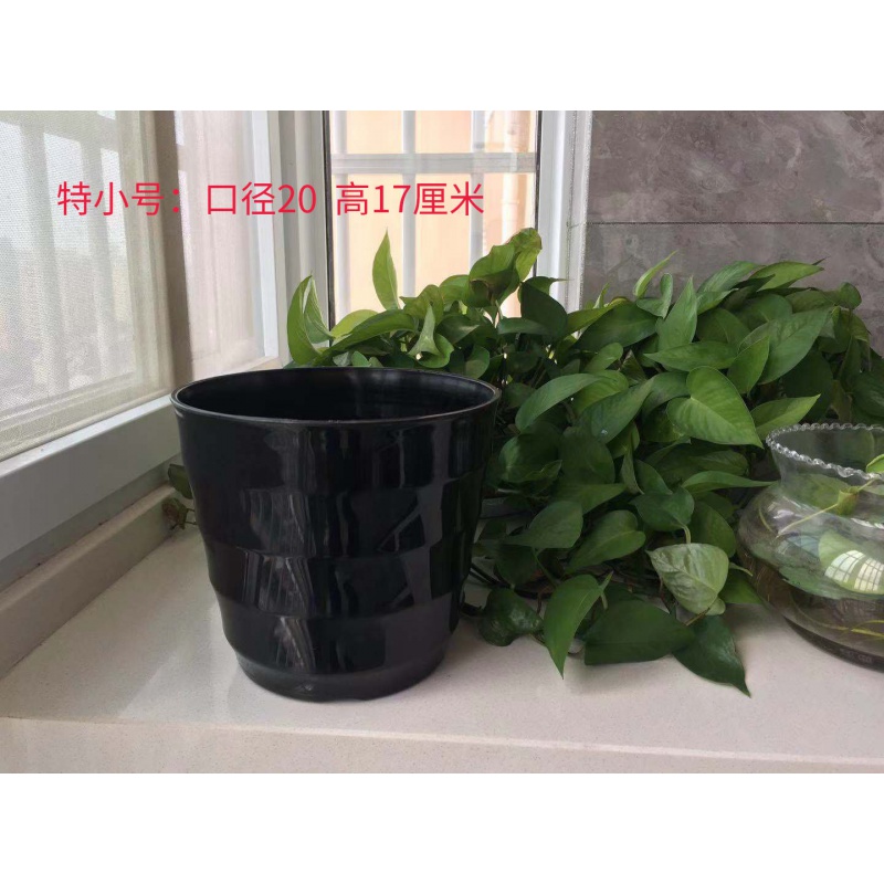 Super big flowerpot thickening heightening black white plastic flower POTS imitation ceramic round thread resin flower pot pot