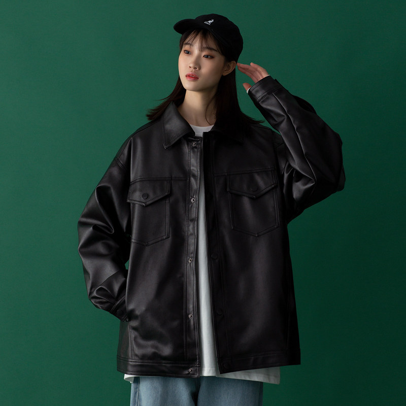 Small fur coat jacket Girl 2021 New short Locomotive Spring Autumn Season Soft Pu Leather Jacket Europe station 100 hitch version