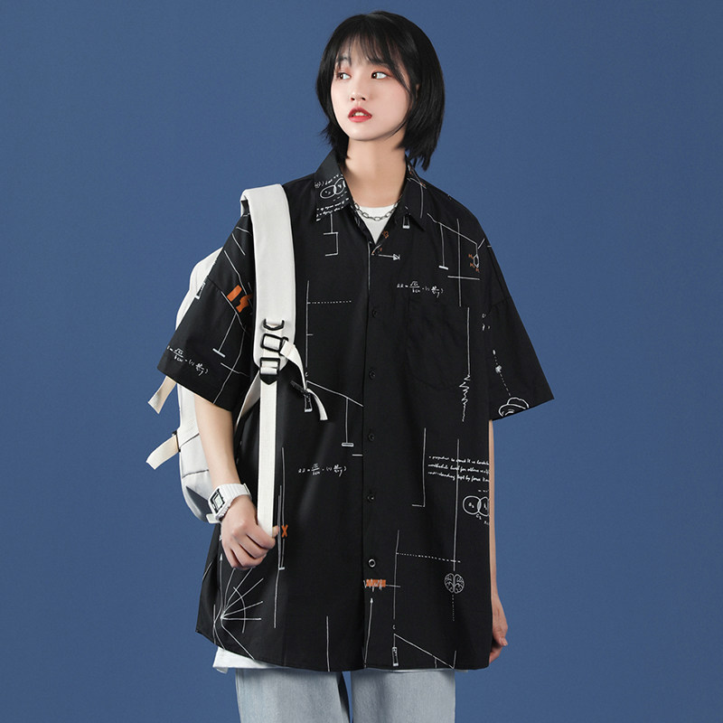 Ancient Shirt Loneliness Vintage National Tide Ins Loose Slim Fit Design Sensation small crowdsourced Taste Short Sleeve Shirt