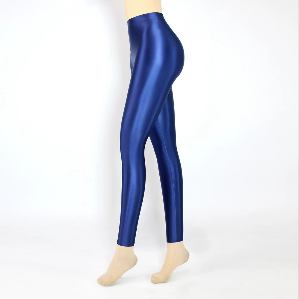 Elastic silky leggings, high waist